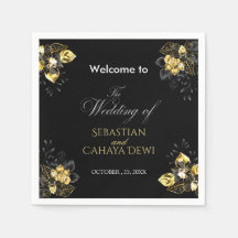Elegant black and gold summer wedding