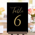 Elegant Black And Gold Table Numbers<br><div class="desc">These elegant table numbers can be personalized in chic gold lettering. Designed by Thisisnotme©</div>