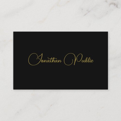 Elegant Black And Gold Template Calligraphy Business Card