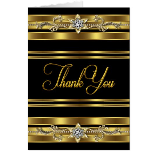 Elegant Black and Gold Thank You Cards