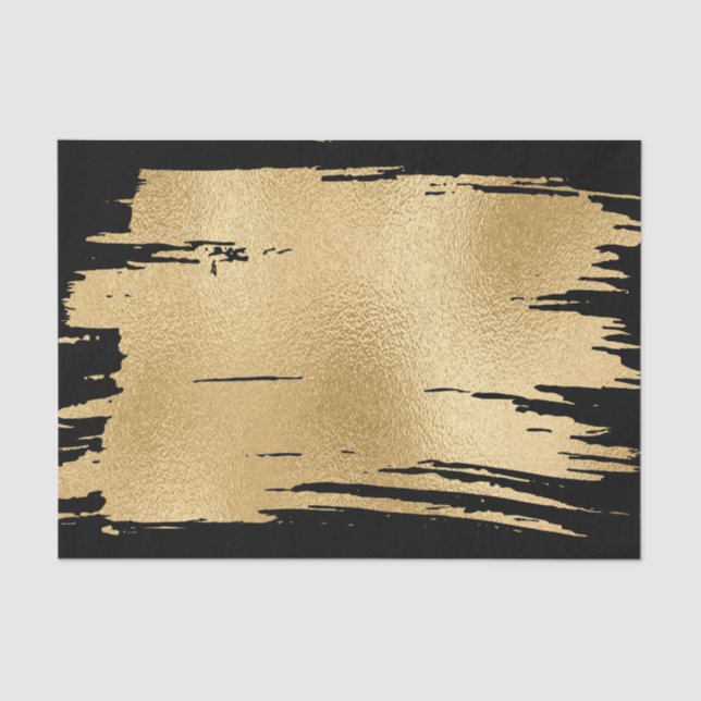 Elegant Black and Gold Tissue Paper (Front)