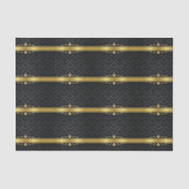 Elegant Black and Gold Tissue Paper (Front)