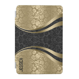 Elegant Black And Gold Tones Floral Damasks iPad Mini Cover