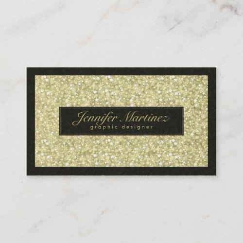 Elegant Black And Gold Tones Glitter &amp; Sparkles Business Card
