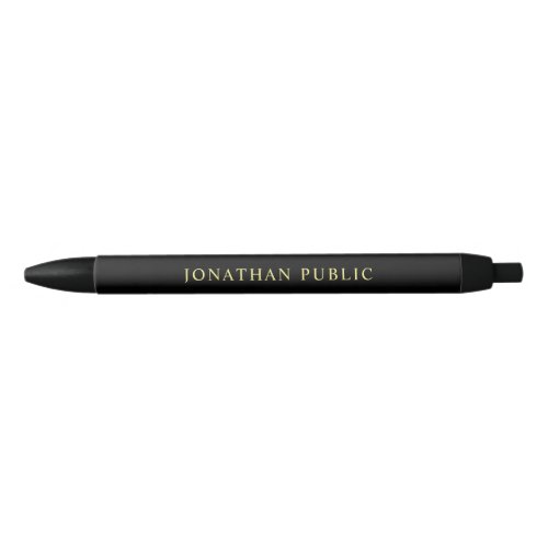 Elegant Black And Gold Trendy Simple Design Black Ink Pen