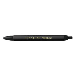 Elegant Black And Gold Trendy Simple Design Pen