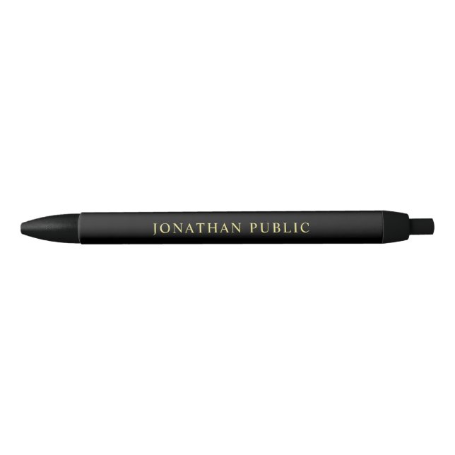 Elegant Black And Gold Trendy Simple Design Pen (Front)