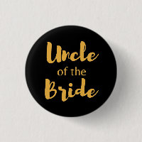 Elegant Black and Gold Uncle Of The Bride button