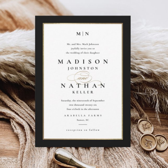 Elegant Black and Gold Wedding Invitation (Creator Uploaded)