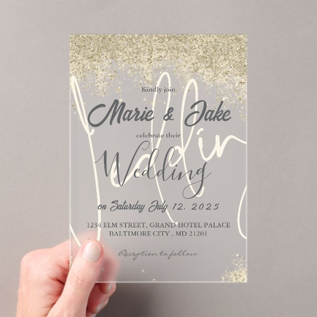 Elegant Black and Gold Wedding Invitation (Insitu (Handheld))