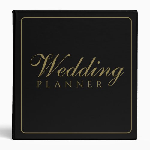 Elegant Black and Gold Wedding Planner Binder