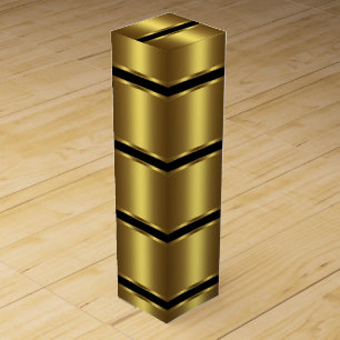 Elegant Black and Gold Wine Box