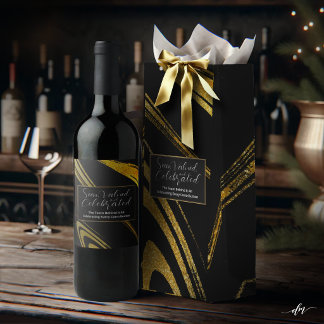 Elegant Black and Gold  Wine Label