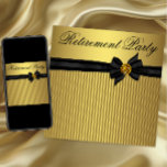 Elegant Black And Gold  Womans Retirement Party Invitation at Zazzle