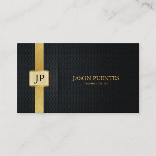 Customizable Elegant Black and Gold Writer's Business Card Templates