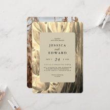 Elegant Black and Golden Foliage Photo Wedding