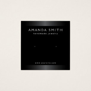 Elegant black and gray earring display card