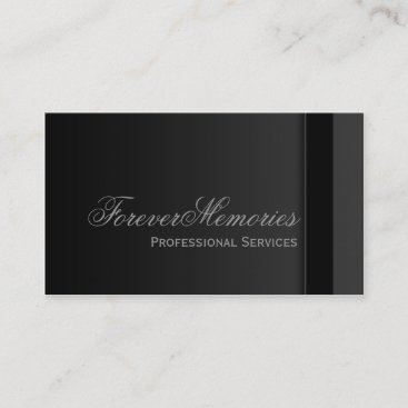 Elegant black and grey Funeral business cards