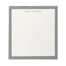 Elegant Black and Ivory Houndstooth Monogram