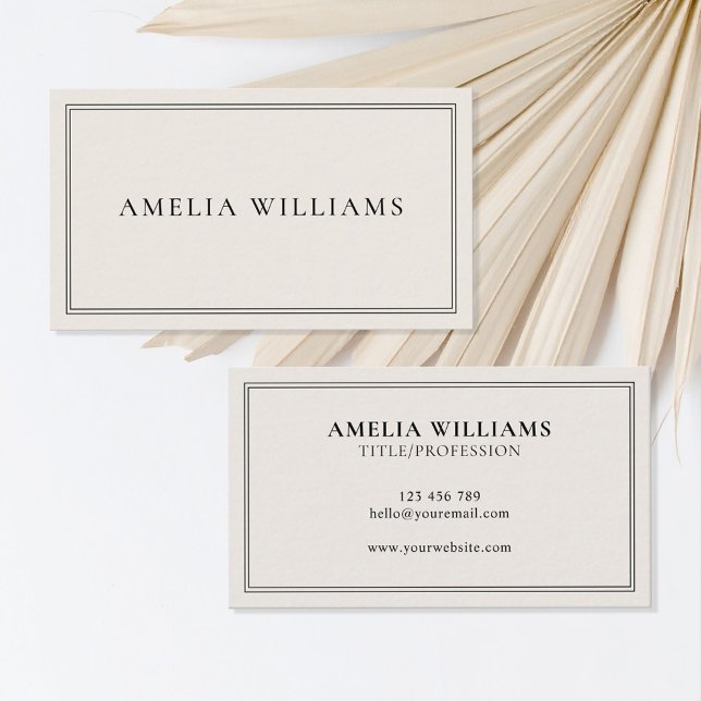 Elegant Black and Ivory Minimalist Professional Business Card (Creator Uploaded)