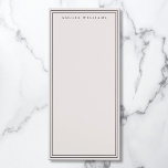 Elegant Black and Ivory Minimalist Two Border Magnetic Notepad<br><div class="desc">Create your own personalized notepad with monogram name in elegant typography with black line border design on ivory color.</div>
