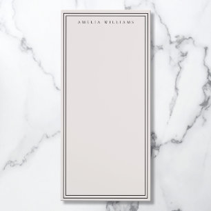 Elegant Black and Ivory Minimalist Two Border Magnetic Notepad