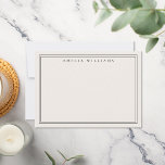 Elegant Black and Ivory Minimalist Two Border Note Card