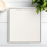 Elegant Black and Ivory Minimalist Two Border Notepad<br><div class="desc">Create your own personalized notepads with black elegant chic typography monogram name and two border line design on ivory color.</div>