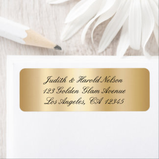 Elegant Black and Light Gold Shimmer Ombre Foil Label