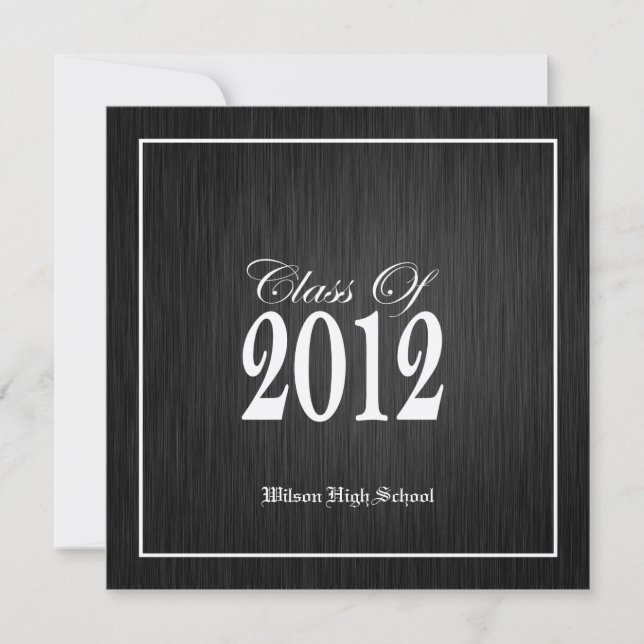 Elegant Black and Metallic Gold Class of 2012 Invitation (Front)