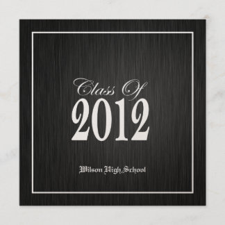 Elegant Black and Metallic Gold Class of 2012 Invitation