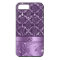 Elegant Black And Metallic Purple Damasks & Lace