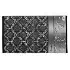 Elegant Black And Metallic Silver Damasks & Lace