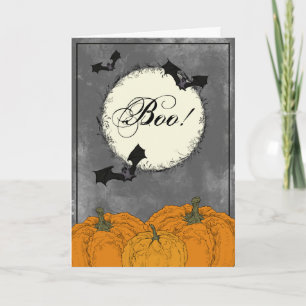 Elegant Black and Orange Halloween Card