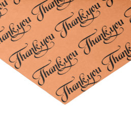 Elegant Black And orange Thank You Pattern Tissue Paper