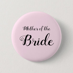 Elegant Black and Pink Mother of the Bride Button
