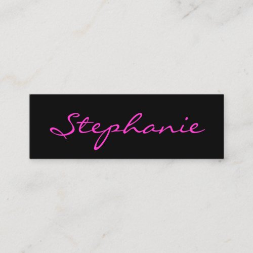 Elegant Black and Pink Script Font Profile Card