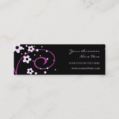 Elegant Black and Pink Swirls Business Cards