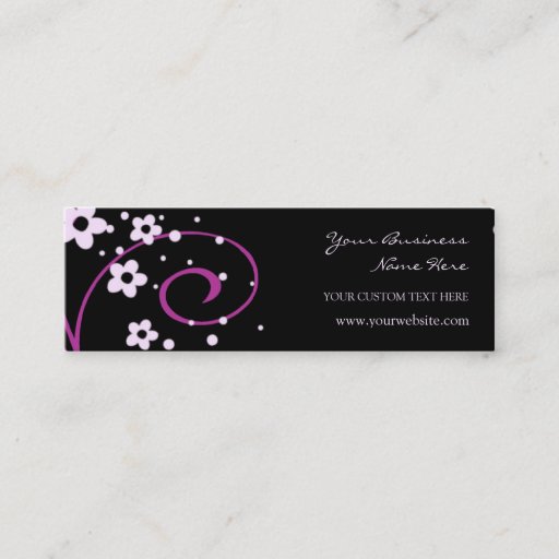 Customizable Elegant Black and Pink Swirls Business Cards
