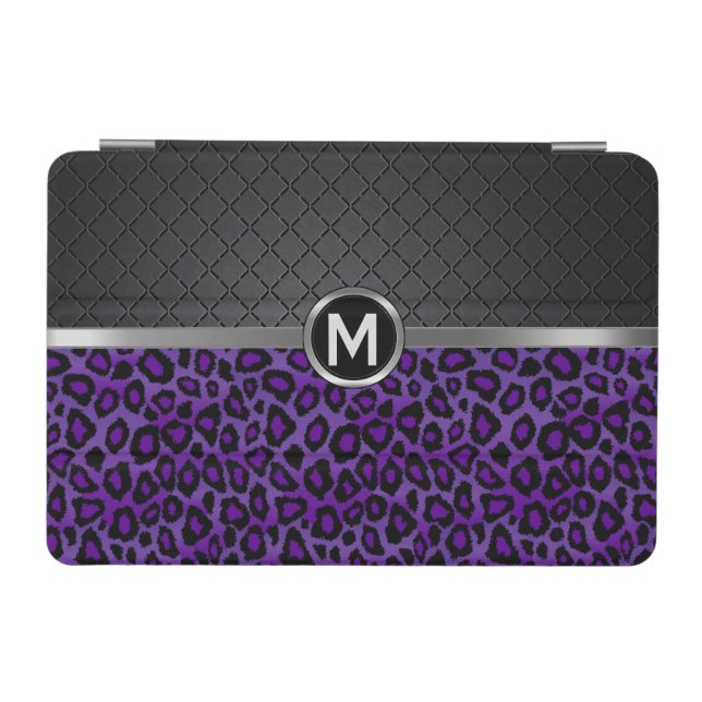 Elegant Black and Purple Leopard Pattern iPad Mini Cover (Horizontal)