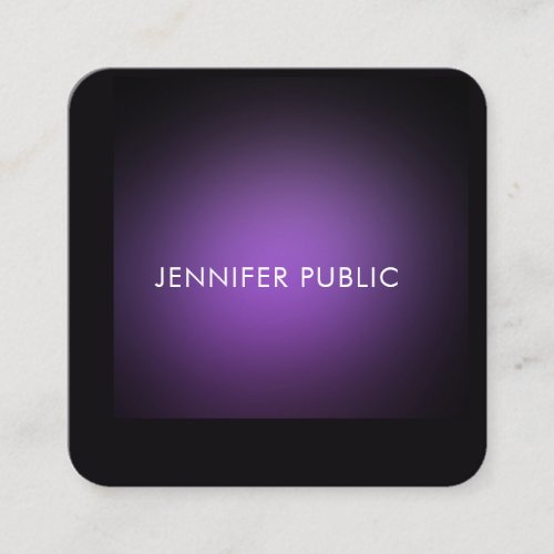 Elegant Black And Purple Template Modern Rounded Square Business Card