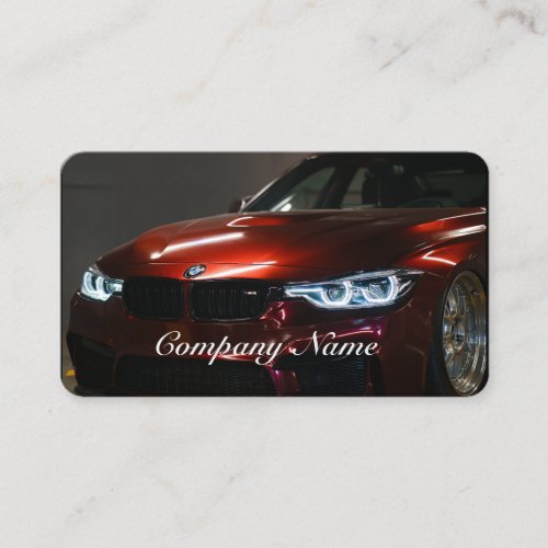 Elegant Black and Red Automotive Business Card