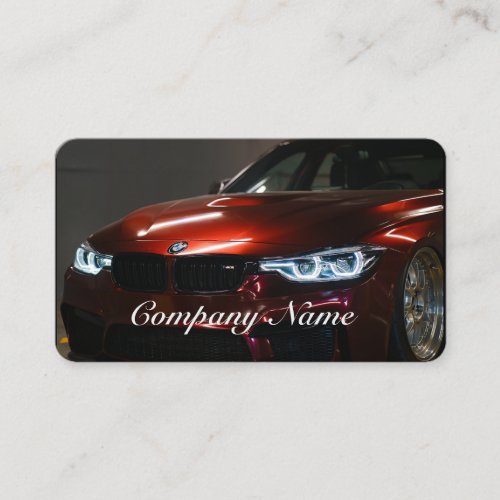 Elegant Black and Red Automotive Business Card