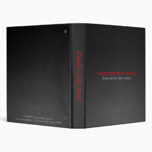 Elegant Black And Red Faux Leather Look 3 Ring Binder