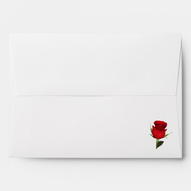 Elegant Black And Red Rose Wedding Envelope