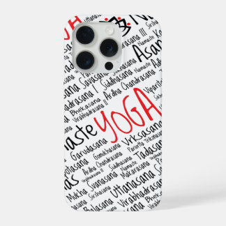 Elegant Black and Red Yoga Positions Lotus Blossom iPhone 15 Pro Case
