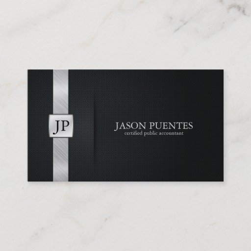 Customizable Elegant Black and Silver Accounting Business Card Templates