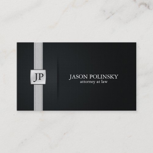 Elegant Black and Silver Attorney At Law Business Card