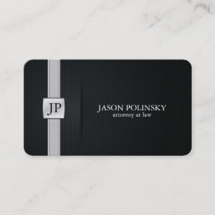 Elegant Black and Silver Attorney At Law Business Card