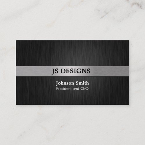 Elegant Black and Silver Business Card